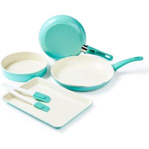 imageGreenLife 12Cup Muffin Pan Healthy Ceramic Nonstick Bakeware PFOA ampamp PFASFree Cupcake Sheet Durable Baking Tray Versatile Kitchen Essentials Easy Clean Muffin Mold Nonstick Baking Pan BlueTurquoise