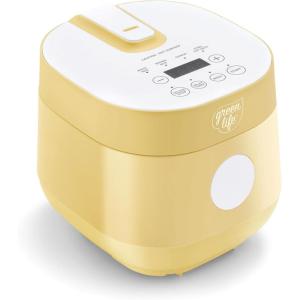 imageGreenLife 4Cup Digital Rice Cooker PFAS ampamp PFOAFree Removable Ceramic Dishwasher Safe Pot Healthy Cooking Oats Grains ampamp More Auto Presets Touchscreen Delay ampamp Keep Warm Paddle Included BlackButter Yellow