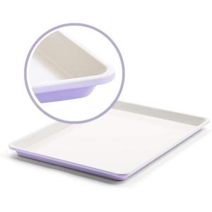 imageGreenLife Bakeware Healthy Ceramic Nonstick 18quot x 13quot Half Cookie Sheet Baking Pan PFASFree BlackLavender