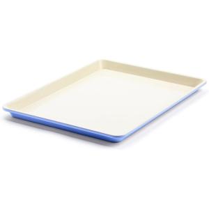 imageGreenLife Bakeware Healthy Ceramic Nonstick 18quot x 13quot Half Cookie Sheet Baking Pan PFASFree BlackPeriwinkle