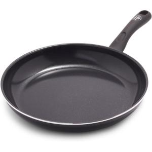 imageGreenLife Soft Grip Healthy Ceramic Nonstick 12quot Frying Pan Skillet with Lid PFASFree Dishwasher Safe BlueBlack Diamond