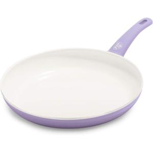 imageGreenLife Soft Grip Healthy Ceramic Nonstick 12quot Frying Pan Skillet with Lid PFASFree Dishwasher Safe BlueLavender