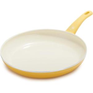 imageGreenLife Soft Grip Healthy Ceramic Nonstick 12quot Frying Pan Skillet with Lid PFASFree Dishwasher Safe BlueYellow