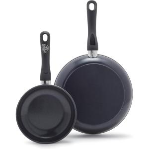 imageGreenLife Soft Grip Healthy Ceramic Nonstick 7quot and 10quot Frying Pan Set PFAS ampamp PFOAFree Dishwasher Safe Egg Omelet Skillet Cookware for Easy Cooking NonStick Kitchen Essentials BlueBlack