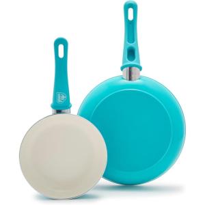 imageGreenLife Soft Grip Healthy Ceramic Nonstick 7quot and 10quot Frying Pan Set PFAS ampamp PFOAFree Dishwasher Safe Egg Omelet Skillet Cookware for Easy Cooking NonStick Kitchen Essentials BlueCaribbean Blue