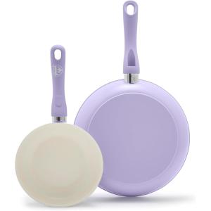 imageGreenLife Soft Grip Healthy Ceramic Nonstick 7quot and 10quot Frying Pan Set PFAS ampamp PFOAFree Dishwasher Safe Egg Omelet Skillet Cookware for Easy Cooking NonStick Kitchen Essentials BlueLavender