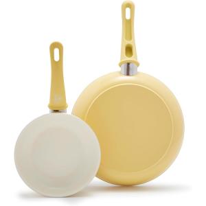 imageGreenLife Soft Grip Healthy Ceramic Nonstick 7quot and 10quot Frying Pan Set PFAS ampamp PFOAFree Dishwasher Safe Egg Omelet Skillet Cookware for Easy Cooking NonStick Kitchen Essentials BlueYellow