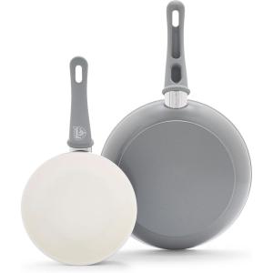 imageGreenLife Soft Grip Healthy Ceramic Nonstick 7quot and 10quot Frying Pan Set PFAS ampamp PFOAFree Dishwasher Safe Egg Omelet Skillet Cookware for Easy Cooking NonStick Kitchen Essentials BlueGray