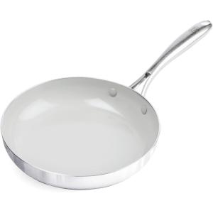 imageGreenLife TriPly Stainless Steel Healthy Ceramic Nonstick 8quot Frying Pan Skillet PFASFree Multi Clad Induction Dishwasher Safe Oven Safe Silver11 Frying Pan Skillet