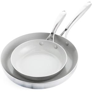 imageGreenLife TriPly Stainless Steel Healthy Ceramic Nonstick 8quot Frying Pan Skillet PFASFree Multi Clad Induction Dishwasher Safe Oven Safe Silver8 and 11 Frying Pan Skillet Set