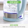 imageGreenLife 17 Liter Glass Electric Kettle Easy One Touch Use Quick Heating Filtered Spout LED Base Auto ShutOff Cordless Serving Coffee and Tea PinkBlue Haze
