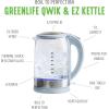 imageGreenLife 17 Liter Glass Electric Kettle Easy One Touch Use Quick Heating Filtered Spout LED Base Auto ShutOff Cordless Serving Coffee and Tea PinkBlue Haze