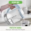 imageGreenLife 17 Liter Glass Electric Kettle Easy One Touch Use Quick Heating Filtered Spout LED Base Auto ShutOff Cordless Serving Coffee and Tea PinkBlue Haze