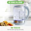 imageGreenLife 17 Liter Glass Electric Kettle Easy One Touch Use Quick Heating Filtered Spout LED Base Auto ShutOff Cordless Serving Coffee and Tea PinkBlue Haze
