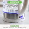 imageGreenLife 17 Liter Glass Electric Kettle Easy One Touch Use Quick Heating Filtered Spout LED Base Auto ShutOff Cordless Serving Coffee and Tea PinkWhite