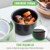 imageGreenLife 20oz Electric Lunch Box Food ampamp Soup Warmer PFAS ampamp PFOAFree Ceramic Nonstick Interior Portable for Travel ampamp Office SpillProof Lid Removable Bowl Dishwasher Safe TaupeSage Green