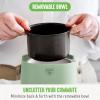 imageGreenLife 20oz Electric Lunch Box Food ampamp Soup Warmer PFAS ampamp PFOAFree Ceramic Nonstick Interior Portable for Travel ampamp Office SpillProof Lid Removable Bowl Dishwasher Safe TaupeSage Green