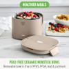 imageGreenLife 20oz Electric Lunch Box Food ampamp Soup Warmer PFAS ampamp PFOAFree Ceramic Nonstick Interior Portable for Travel ampamp Office SpillProof Lid Removable Bowl Dishwasher Safe TaupeTaupe