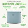 imageGreenLife 20oz Electric Lunch Box Food ampamp Soup Warmer PFAS ampamp PFOAFree Ceramic Nonstick Interior Portable for Travel ampamp Office SpillProof Lid Removable Bowl Dishwasher Safe TaupeBlue Haze