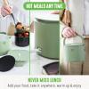 imageGreenLife 20oz Electric Lunch Box Food ampamp Soup Warmer PFAS ampamp PFOAFree Ceramic Nonstick Interior Portable for Travel ampamp Office SpillProof Lid Removable Bowl Dishwasher Safe TaupeSage Green