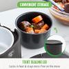 imageGreenLife 20oz Electric Lunch Box Food ampamp Soup Warmer PFAS ampamp PFOAFree Ceramic Nonstick Interior Portable for Travel ampamp Office SpillProof Lid Removable Bowl Dishwasher Safe TaupeBlack