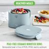 imageGreenLife 20oz Electric Lunch Box Food ampamp Soup Warmer PFAS ampamp PFOAFree Ceramic Nonstick Interior Portable for Travel ampamp Office SpillProof Lid Removable Bowl Dishwasher Safe TaupeBlue Haze