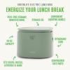 imageGreenLife 20oz Electric Lunch Box Food ampamp Soup Warmer PFAS ampamp PFOAFree Ceramic Nonstick Interior Portable for Travel ampamp Office SpillProof Lid Removable Bowl Dishwasher Safe TaupeSage Green