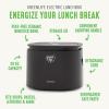 imageGreenLife 20oz Electric Lunch Box Food ampamp Soup Warmer PFAS ampamp PFOAFree Ceramic Nonstick Interior Portable for Travel ampamp Office SpillProof Lid Removable Bowl Dishwasher Safe TaupeBlack