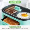 imageGreenLife 3in1 Breakfast Station Ceramic Nonstick Dual Griddles for Eggs Meat Pancakes ampamp Sandwiches  2Slice Toast Drawer Healthy Cooking Timer Versatile Morning Meal Maker PinkTurquoise