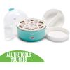 imageGreenLife 3in1 Breakfast Station Ceramic Nonstick Dual Griddles for Eggs Meat Pancakes ampamp Sandwiches  2Slice Toast Drawer Healthy Cooking Timer Versatile Morning Meal Maker PinkTurquoise