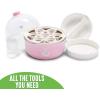 imageGreenLife 3in1 Breakfast Station Ceramic Nonstick Dual Griddles for Eggs Meat Pancakes ampamp Sandwiches  2Slice Toast Drawer Healthy Cooking Timer Versatile Morning Meal Maker PinkPink