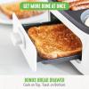 imageGreenLife 3in1 Breakfast Station Ceramic Nonstick Dual Griddles for Eggs Meat Pancakes ampamp Sandwiches  2Slice Toast Drawer Healthy Cooking Timer Versatile Morning Meal Maker PinkWhite
