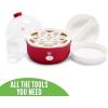 imageGreenLife 3in1 Breakfast Station Ceramic Nonstick Dual Griddles for Eggs Meat Pancakes ampamp Sandwiches  2Slice Toast Drawer Healthy Cooking Timer Versatile Morning Meal Maker PinkRed