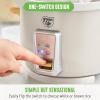 imageGreenLife 6Cup Rice Cooker Steamer PFAS Free Removable Ceramic Nonstick Pot Auto Presets Wood Print Handle Keep Warm Function One Touch Design Dishwasher Safe Measuring Cup Rice Paddle CreamCream
