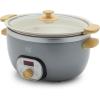 imageGreenLife 6Cup Rice Cooker Steamer PFAS Free Removable Ceramic Nonstick Pot Auto Presets Wood Print Handle Keep Warm Function One Touch Design Dishwasher Safe Measuring Cup Rice Paddle CreamQuartz Grey