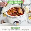 imageGreenLife 6Cup Rice Cooker Steamer PFAS Free Removable Ceramic Nonstick Pot Auto Presets Wood Print Handle Keep Warm Function One Touch Design Dishwasher Safe Measuring Cup Rice Paddle CreamCream