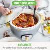 imageGreenLife 6Cup Rice Cooker Steamer PFAS Free Removable Ceramic Nonstick Pot Auto Presets Wood Print Handle Keep Warm Function One Touch Design Dishwasher Safe Measuring Cup Rice Paddle CreamQuartz Grey