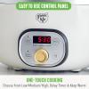 imageGreenLife 6Cup Rice Cooker Steamer PFAS Free Removable Ceramic Nonstick Pot Auto Presets Wood Print Handle Keep Warm Function One Touch Design Dishwasher Safe Measuring Cup Rice Paddle CreamCream