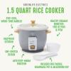 imageGreenLife 6Cup Rice Cooker Steamer PFAS Free Removable Ceramic Nonstick Pot Auto Presets Wood Print Handle Keep Warm Function One Touch Design Dishwasher Safe Measuring Cup Rice Paddle CreamQuartz Grey