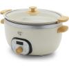 imageGreenLife 6Cup Rice Cooker Steamer PFAS Free Removable Ceramic Nonstick Pot Auto Presets Wood Print Handle Keep Warm Function One Touch Design Dishwasher Safe Measuring Cup Rice Paddle CreamCream