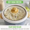 imageGreenLife 6Cup Rice Cooker Steamer PFAS Free Removable Ceramic Nonstick Pot Auto Presets Wood Print Handle Keep Warm Function One Touch Design Dishwasher Safe Measuring Cup Rice Paddle CreamQuartz Grey