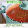 imageGreenLife 6QT Ceramic Nonstick Stockpot with Glass Straining Lid PFAS ampamp PFOAFree Dishwasher Safe StayCool Handles Oven Safe to 350F WobbleFree Base Even Heating PinkTurquoise