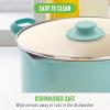 imageGreenLife 6QT Ceramic Nonstick Stockpot with Glass Straining Lid PFAS ampamp PFOAFree Dishwasher Safe StayCool Handles Oven Safe to 350F WobbleFree Base Even Heating PinkTurquoise