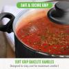 imageGreenLife 6QT Ceramic Nonstick Stockpot with Glass Straining Lid PFAS ampamp PFOAFree Dishwasher Safe StayCool Handles Oven Safe to 350F WobbleFree Base Even Heating PinkBlack