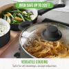 imageGreenLife 6QT Ceramic Nonstick Stockpot with Glass Straining Lid PFAS ampamp PFOAFree Dishwasher Safe StayCool Handles Oven Safe to 350F WobbleFree Base Even Heating PinkBlack