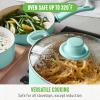 imageGreenLife 6QT Ceramic Nonstick Stockpot with Glass Straining Lid PFAS ampamp PFOAFree Dishwasher Safe StayCool Handles Oven Safe to 350F WobbleFree Base Even Heating PinkTurquoise