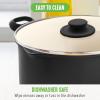 imageGreenLife 6QT Ceramic Nonstick Stockpot with Glass Straining Lid PFAS ampamp PFOAFree Dishwasher Safe StayCool Handles Oven Safe to 350F WobbleFree Base Even Heating PinkBlack