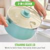 imageGreenLife 6QT Ceramic Nonstick Stockpot with Glass Straining Lid PFAS ampamp PFOAFree Dishwasher Safe StayCool Handles Oven Safe to 350F WobbleFree Base Even Heating PinkTurquoise