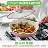 imageGreenLife Arte 8 Piece Ceramic Nonstick Cookware Pots and Pans Set Induction Suitable PFOA ampamp PFAS Free Wood Print Handles Glass Lids Stock Saucepans ampamp Frying Pans Dishwasher Safe Speckled CreamLight Pink