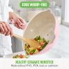 imageGreenLife Arte 8 Piece Ceramic Nonstick Cookware Pots and Pans Set Induction Suitable PFOA ampamp PFAS Free Wood Print Handles Glass Lids Stock Saucepans ampamp Frying Pans Dishwasher Safe Speckled CreamLight Pink